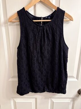 GAP Navy Blue Sleeveless Lace Overlay Tank Camisole XL